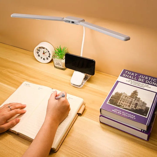 360° Flexible Double Head LED Table Lamp – Rechargeable Study & Reading Light