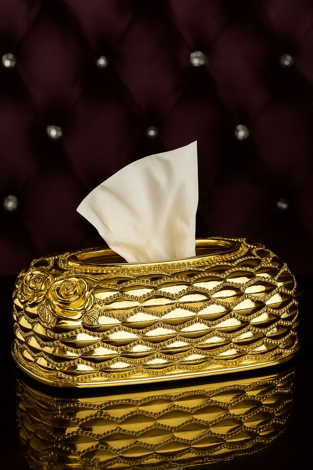 ✨ Luxury Gold Tissue Box Holder – Elegant Decorative Design
