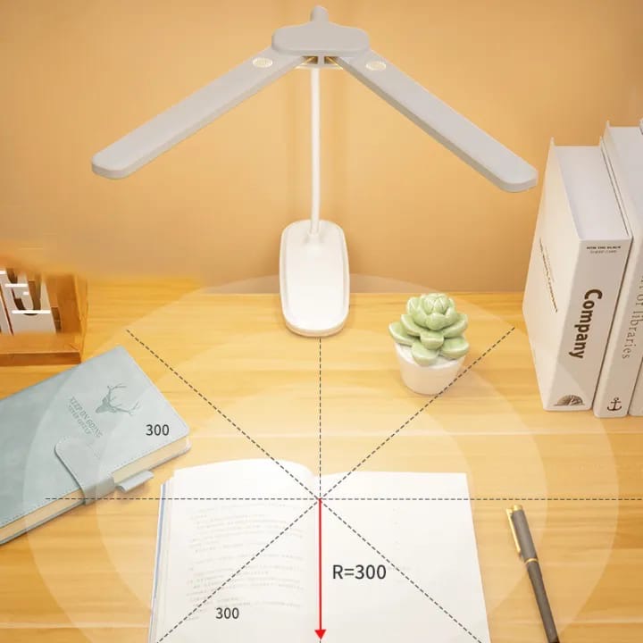 360° Flexible Double Head LED Table Lamp – Rechargeable Study & Reading Light