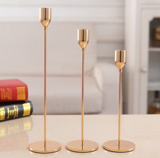 3 Pcs Elegant Metal Candle Stand – Perfect for Home & Wedding Décor