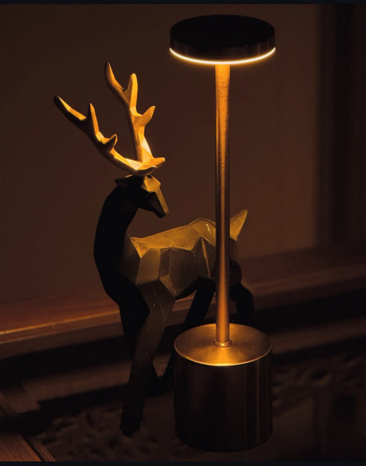 "The Lamp Redefined: Minimalist Metal LED Lamp with 3-Color Touch Control"