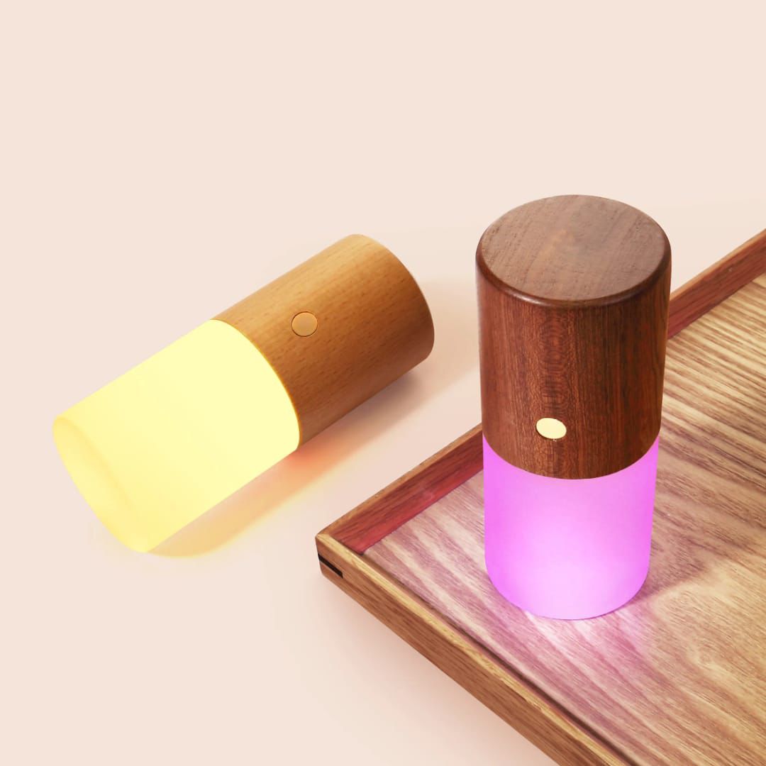 đ Wooden Gravity Flip RGB Night Light â Light That Moves with You! âš